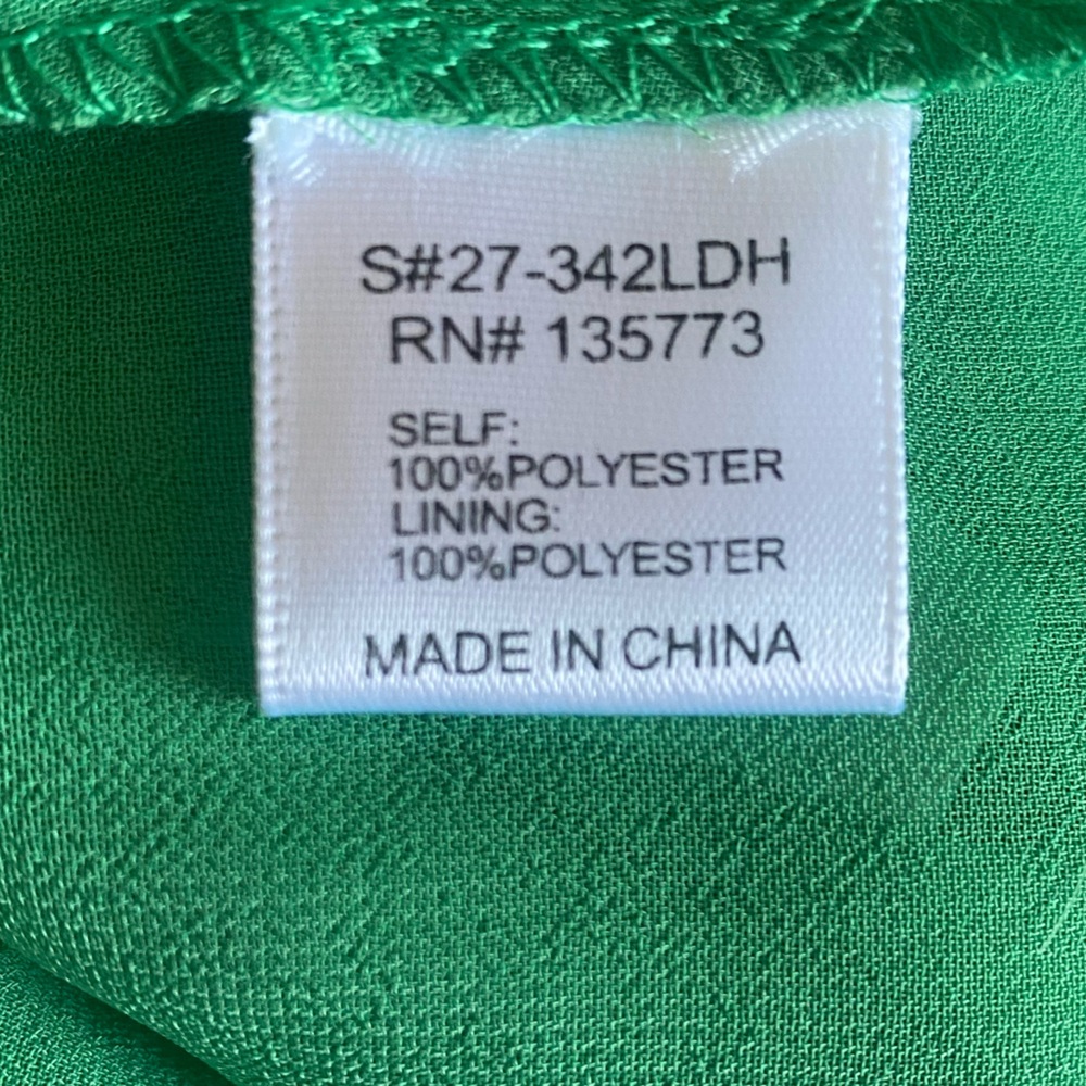 Apricot Lane Vibrant Green Leaf Dress women size‎ large - Picture 13 of 13